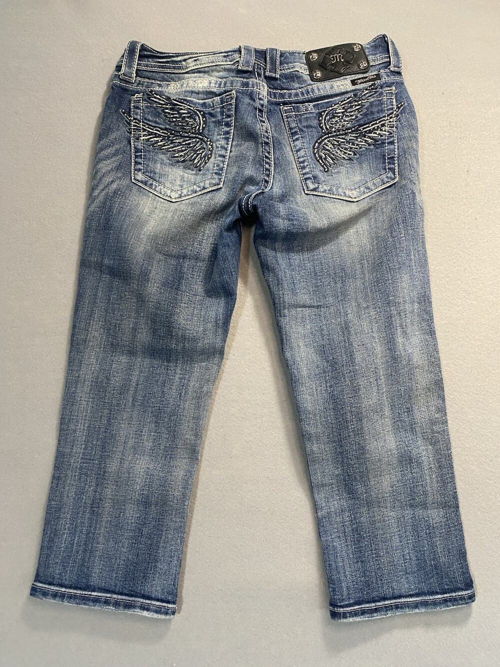 Miss Me Signature Cuffed Capri Jeans denim JP5434P Women's Size 30/ Inseam 20